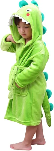 LOLANTA Boys' Girls' Hooded Bathrobe Soft Animal Plush Robe Kids Sleepwear Dressing Gown Gift 2-8 Years