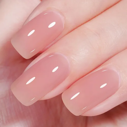 Miniatura 14 de AILLSA Esmalte de uñas de gel amarillo otoñal, esmalte de gel de hojas de otoño, esmalte de gel neutro translúcido nude de larga duración