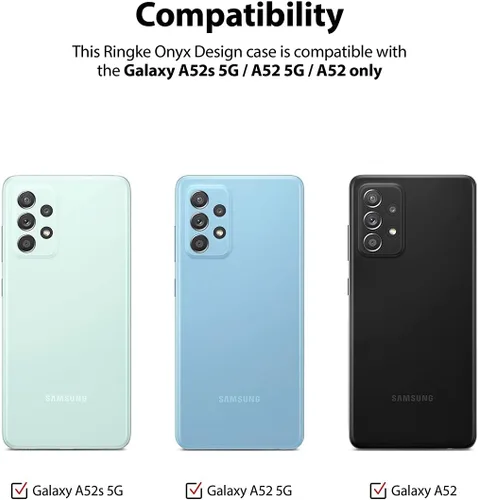 Miniatura 2 de Ringke Onyx - Funda compatible con Samsung Galaxy A52s 5G/Galaxy A52 5G/Galaxy A52, resistente a prueba de golpes, textura antideslizante