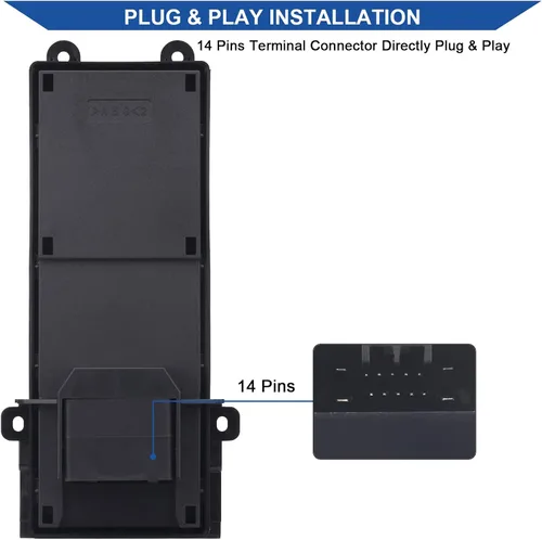 Miniatura 4 de Obaee Interruptor de ventana principal Botón de control de potencia delantero izquierdo lado del conductor compatible con Acura MDX 3.7L V6 2007