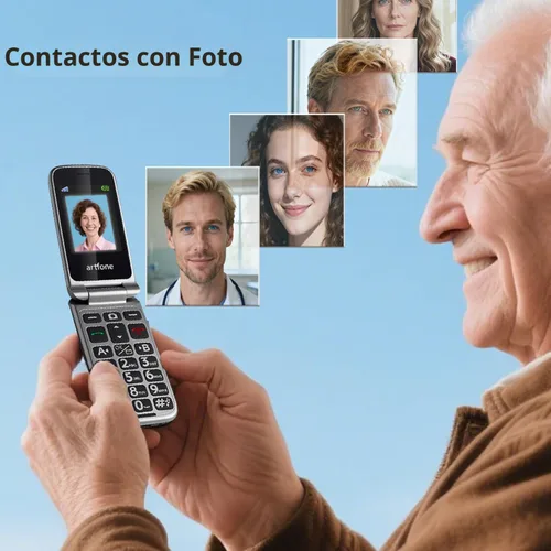 Miniatura 6 de artfone G3 Pro Rojo - Teléfono Flip 4G LTE para Personas Mayores Teléfono Flip Desbloqueado con Botón SOS Altavoz Fuerte Cámara Reloj