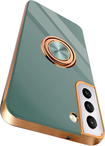 Miniatura 11 de Compatible para Samsung Galaxy S22 Funda con Soporte de Anillo Kickstand [con Magnético] TPU Suave Resistente a Golpes Electrochapado Funda Púrpura