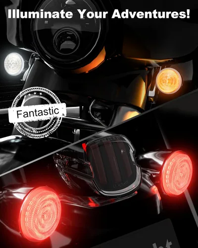 Miniatura 5 de Kit de luces direccionales LED traseras 1157 delanteras 1156 de 2 pulgadas compatible con Dyna Sportster Softail Road Street Glide Road King Cruiser