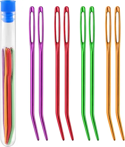 Agujas de coser de reparación, aguja grande y agujas de tapiz gigantes con botella transparente para ganchillo y cuentas, acolchado y manualidades,