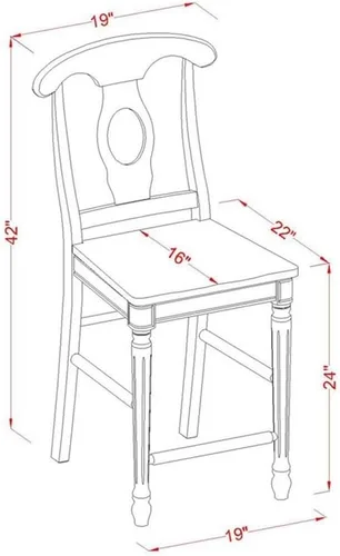 Miniatura 6 de East West Furniture JAKE3-BLK-W Juego de mesa de comedor de 3 piezas de altura de mostrador contiene una mesa de cocina redonda con pedestal y 2