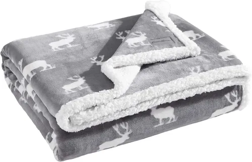 Miniatura 6 de Eddie Bauer - Manta, Forro Polar Cepillado y Ropa de Cama Sherpa Suave, Manta para Sofá y Cama (Gris Tono Alce, 50" x 60")