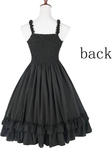 Miniatura 2 de ZZEQYG Vestido steampunk con volantes y cordón para mujer, vestidos renacentistas victorianos