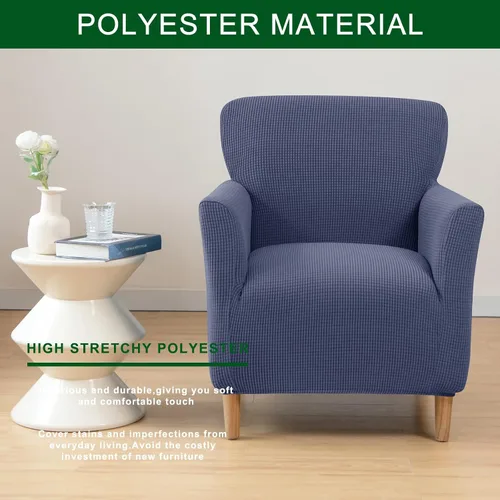Miniatura 5 de CRFATOP - Funda elástica para sillón de mediados de siglo moderno de 1 pieza, fundas de silla de acento de jacquard con brazos, fundas de silla