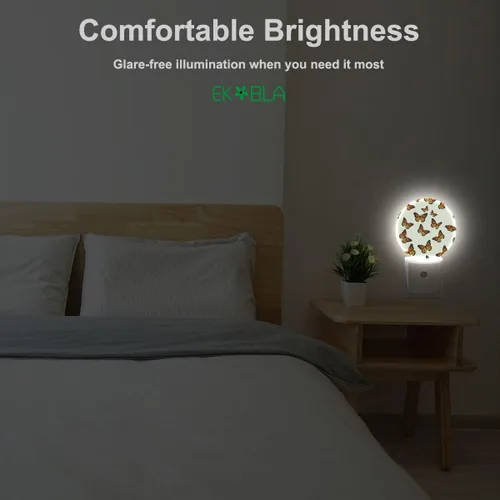Miniatura 4 de EKOBLA Monarch - Luz nocturna de mariposa enchufable, luz nocturna LED de mariposa con sensor automático del atardecer al amanecer para dormitorio