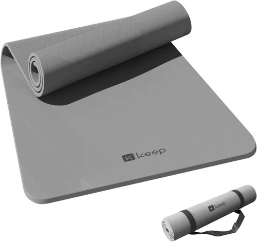Miniatura 7 de KEEP Tapete de yoga, 32 pulgadas, extra ancho, para hombres y mujeres, 0.276 in de grosor, doble cara, antideslizante, ecológico, tapete de yoga