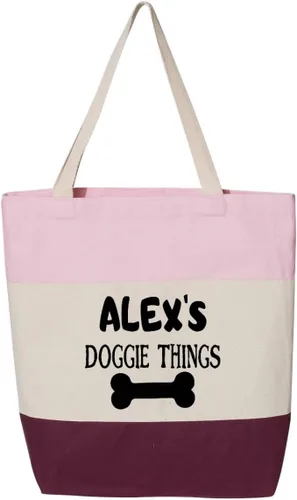 Bolso personalizado de las cosas del perrito, bolso personalizado del perro, regalos de los amantes de los perros, regalo del dueño del perrito