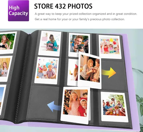 Miniatura 2 de Álbum de Fotos con 432 Bolsillos para Cámara Fujifilm Instax Mini, Cámara Polaroid Mini, para Fujifilm Instax 12 11 9 40 99 90 8 7 Evo LiPlay Púrpura