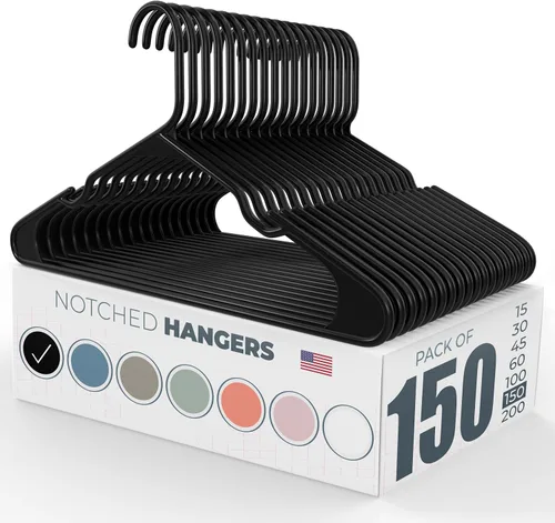 Miniatura 32 de Perchas de plástico gris para ropa Paquete de 200 unidades disponibles para 15, 30, 45, 60, 100, 150, 200 unidades, perchas de plástico