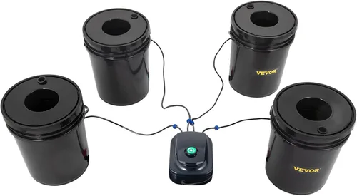 Miniatura 9 de VEVOR Sistema Hidropónico DWC, 5 Galones 4 Cubetas, Cubo de Cultivo de Agua Profunda, Kit de Cultivo Hidropónico con Bomba, Piedra de Aire