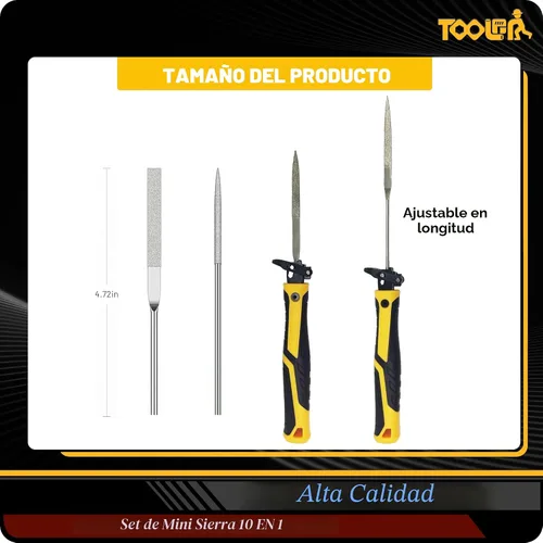 Miniatura 6 de TOOLAN: Juego de sierra manual de artesanía de 10 en 1 y lima. Kit de sierra mini de corte manual y lima para manualidades, modelado, plástico