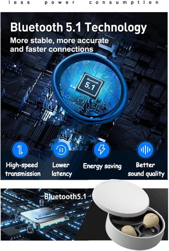 Miniatura 4 de Auriculares invisibles pequeños, mini, inalámbricos, Bluetooth, discretos, para música, hogar, trabajo