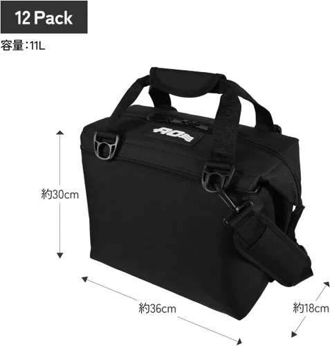 Miniatura 6 de Bolsa de enfriador AO Coolers Expedition de lona con lados blandos, a prueba de fugas, aislada, ligera Negro