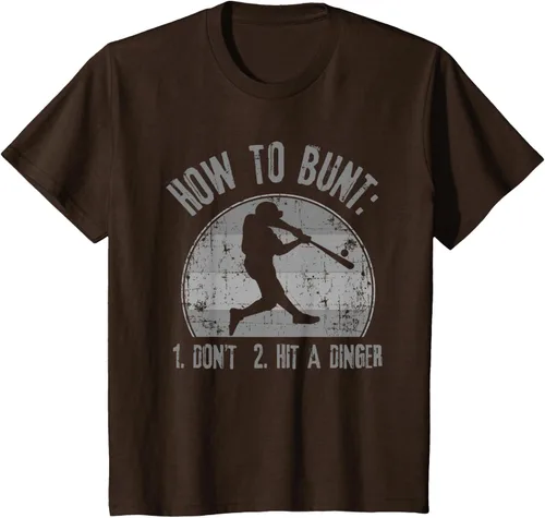 Miniatura 56 de Cómo Bunt Don't Hit A Dinger - Camiseta divertida de béisbol y sóftbol, Negro, S