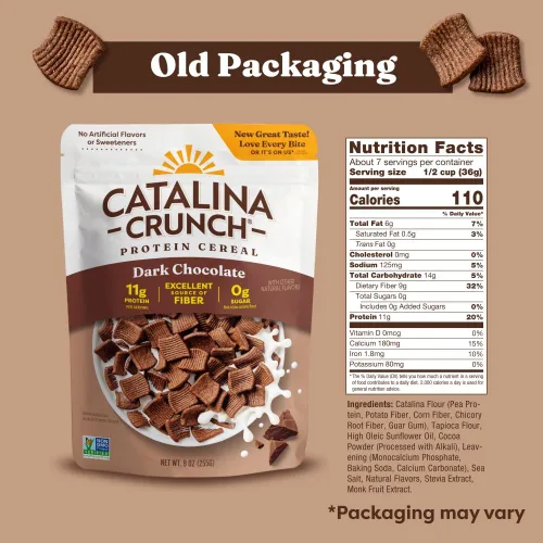 Miniatura 3 de Catalina Crunch Dark Chocolate - Cereal apto para dietas cetogénicas, bajo en carbohidratos, sin azúcar, gluten ni granos, snacks veganos
