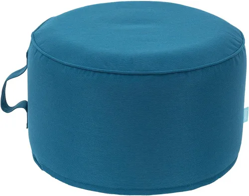 QILLOWAY Otomana inflable para exteriores para patio, puf redondo impermeable, reposapiés inflable, reposapiés al aire libre para piscina, jardín,