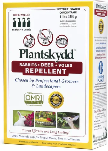 Plantskydd Repelente de animales – Repele ciervos, conejos, alces, alces, liebres, ratones, ardillas, ardillas y otros herbívoros; concentrado en