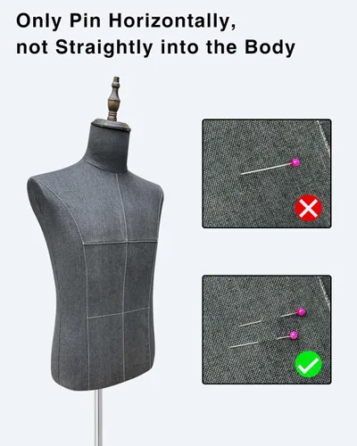 Miniatura 6 de Forma de vestido masculino, maniquí masculino Troso cuerpo con soporte de madera, altura ajustable Maniquí de ropa para exhibición y costura
