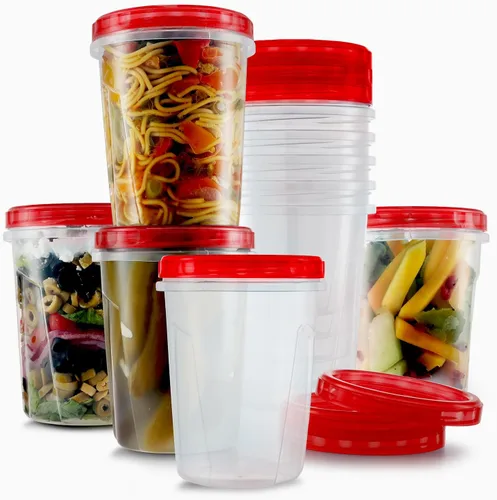 Miniatura 12 de Tafura Contenedores de almacenamiento de sopa Twist Top con tapas [16 onzas – paquete de 10 unidades] Contenedores reutilizables para congelador
