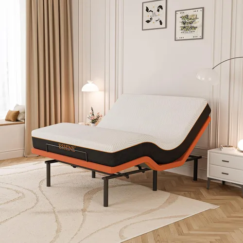 Miniatura 8 de ESHINE Base de cama ajustable Queen – Base ergonómica de cama de gravedad cero, inclinación de pie y cabeza, control por aplicación, control remoto