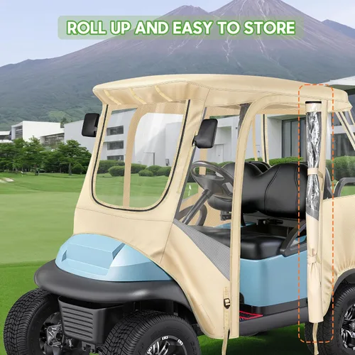 Miniatura 3 de 10L0L Carcasa para carrito de golf para 4 pasajeros para Club Car Precedent de 57 pulgadas, cubierta de lluvia transparente impermeable 600D
