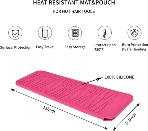 Miniatura 2 de Alfombrilla de silicona resistente al calor para alisadora de pelo, plancha de prensado, rizador de pelo, varita para rizar, plancha plana, plancha