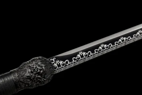 Miniatura 3 de JIHPENsword, espada shikomizue japonesa hecha a mano, hoja negra de espiga completa con vaina, 41 pulgadas