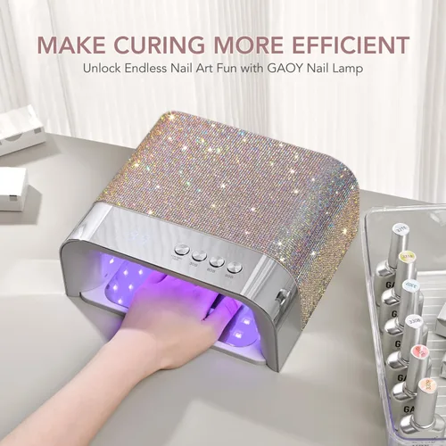 Miniatura 6 de GAOY Lámpara de uñas UV profesional, diseño de cavidad grande para uñas largas, 36 luces LED de curado rápido con sensor infrarrojo para gel