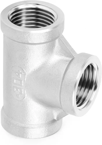 Miniatura 3 de TAISHER 2 piezas de accesorios de tubo en T de acero inoxidable 304, accesorios de tubo hembra NPT de 1-1/2" x 1-1/2" x 1-1/2