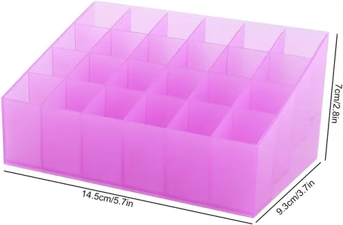Miniatura 3 de ZJchao Organizador de lápiz labial, soporte para brillo de labios, organizador de cosméticos, almacenamiento de maquillaje, 24 rejillas, soporte