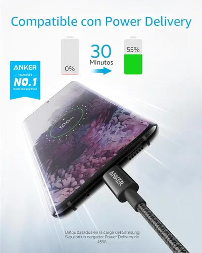 Miniatura 2 de Cable USB C a USB C de Anker, cable de carga rápida tipo C de 60W (1.8 m, paquete de 2) para iPhone 17 Serie, iPad mini 6 y más (Negro)