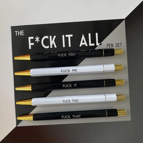 ZVZKC Juego de 5 piezas bolígrafos Fuck, bolígrafos Fuck It, bolígrafos Fancy Fu ck You, bolígrafo Ballponit con palabras malsonantes, artículos de
