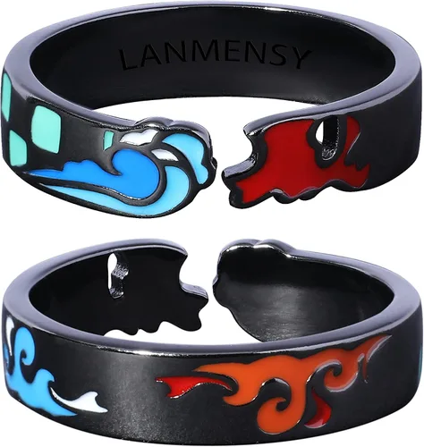 LANMENSY Demon Slayer Anillos de anime Joyería original de plata de ley 925 "All24 estilos" nuevo Tamaño ajustable Kimetsu No Yaiba Cosplay Moda