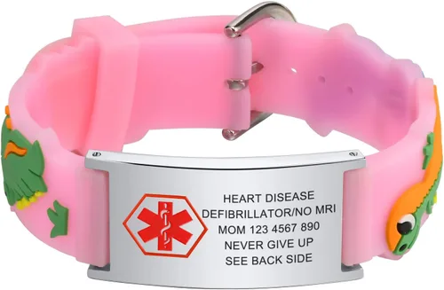 Miniatura 14 de Pulsera de Identificación Médica Personalizada para Niños - Pulsera de Identificación de Silicona Linda para Autismo Alergia Convulsiones