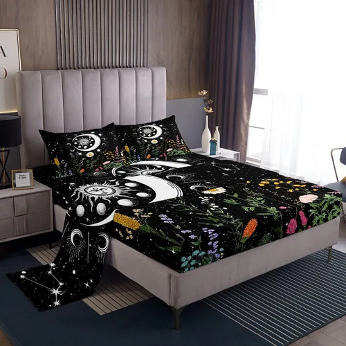 Miniatura 41 de Feelyou Juego de ropa de cama con alfabeto 3D, juego de sábanas coloridas del alfabeto inglés para niños y adultos, sábanas de dibujos animados