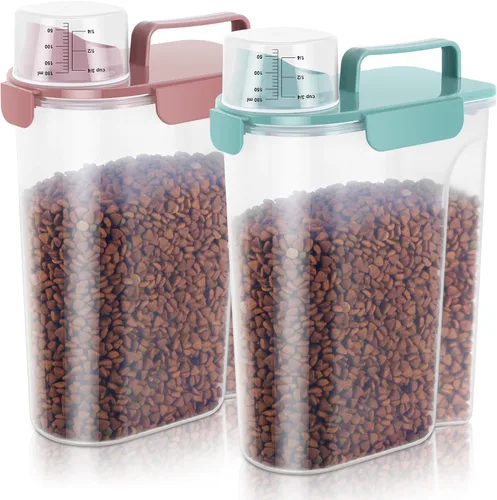 LEAWALK Recipiente hermético de almacenamiento de alimentos para perros y gatos de 5 libras con boquilla grande mejorada, sin BPA, recipientes de