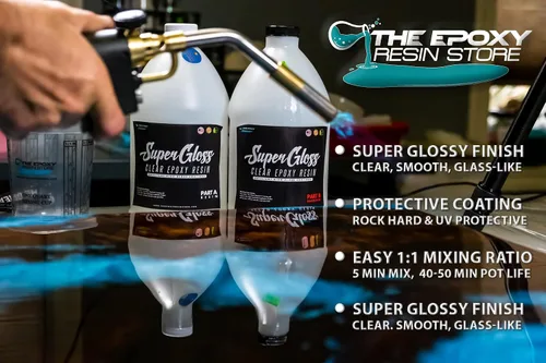 Miniatura 2 de The Epoxy Resin Store SG-1 - Vidrio superbrillante resistente a los rayos UV y a la humedad, como resina epoxi no tóxica para encimeras de bar