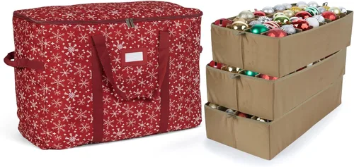 Miniatura 40 de Covermates Keepsakes Bolsa de almacenamiento ajustable para adornos, poliéster resistente, separadores acolchados y bandejas FlexGrid, organizador