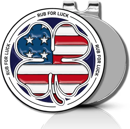 ClubSmith® Lucky - Marcador de pelota de golf con clip magnético para sombrero, trébol irlandés y trébol, marca de alineación premium, accesorios de