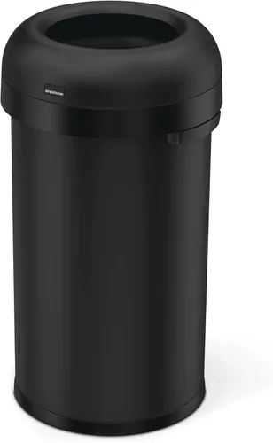 Miniatura 3 de simplehuman - Tacho de basura abierto Bullet de 115 litros / 30 galones, grado comercial, acero inoxidable cepillado de calibre pesado