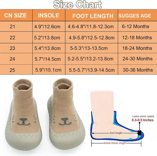 Miniatura 7 de 2 pares de zapatos antideslizantes estilo caroon para bebés, zapatos para niños y niñas, zapatos para caminar, zapatos de goma suave con pantuflas