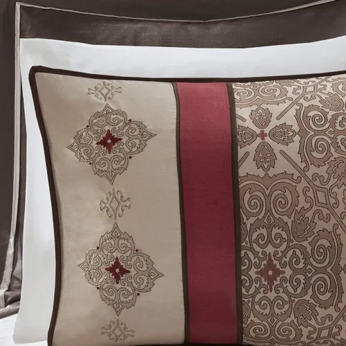 Miniatura 3 de Madison Park Essentials Delaney - Juego de edredón de 24 piezas Room In A Bag, jacquard de satén, ropa de cama de lujo para todas las estaciones