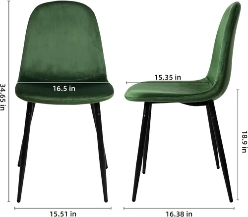 Miniatura 3 de CangLong Modern Velvet Chairs with Metal Legs