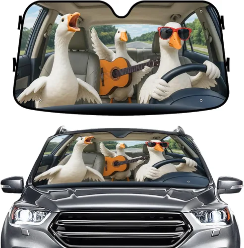 Miniatura 68 de GENANY - Cubierta de parabrisas de flamenco para automóvil, SUV, camión (55 x 30 pulgadas), protector térmico plegable, persianas para ventanas