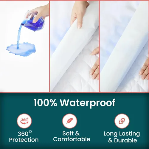 Miniatura 2 de COTTONPASSION Funda de Colchón con Cremallera, Protector de Colchón Impermeable Tamaño Twin, Transpirable y Silencioso Absorbente Funda de Colchón