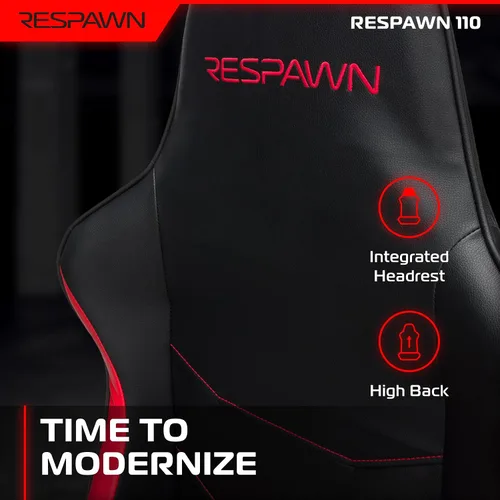 Miniatura 4 de RESPAWN 110 - Silla ergonómica para videojuegos – Silla de oficina de estilo carrera para computadora de escritorio con respaldo alto – 360º Rojo